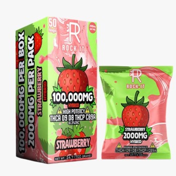 ROCK IT GUMMIES | 50CT JAR | THCA | D8 | D9 | CB9A | STRAWBERRY HYBRID
