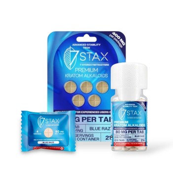 7 STAX PILLS|7-HYDROXYMITRAGYNINE|80MG|10CT|BLUE RAZZ