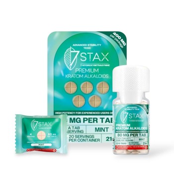 7 STAX PILLS|7-HYDROXYMITRAGYNINE|80MG|10CT|MINT