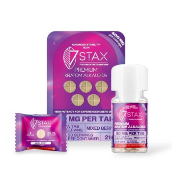 7 STAX PILLS|7-HYDROXYMITRAGYNINE|80MG|10CT|MIXED BERRY