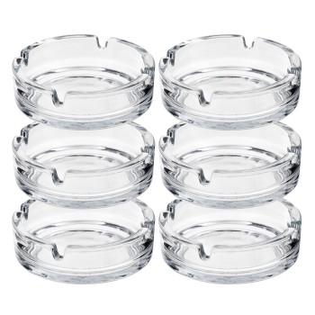 GLASS ASHTRAY 6CT BOX