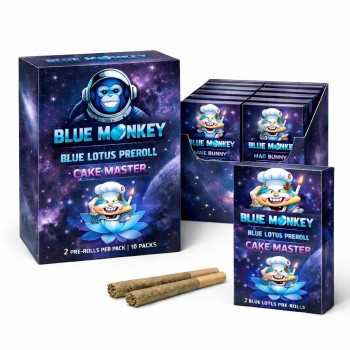 BLUE MONKEY | BLUE LOTUS PREROLL | 2CT | 10PK | CAKE MASTER