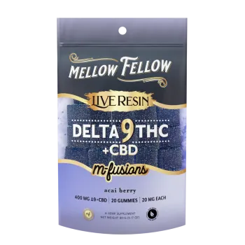 MELLOW FELLOW GUMMIES|LIVE RESIN D9THC+CBD M-FUSIONS|20MG/20P|6CT|ACAI BERRY