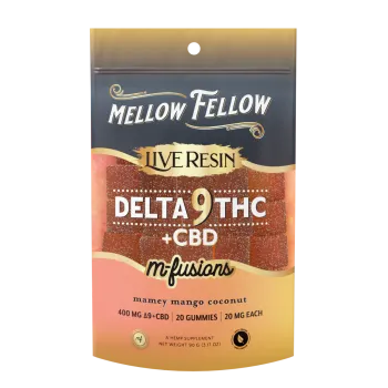 MELLOW FELLOW GUMMIES|LIVE RESIN D9THC+CBD M-FUSIONS|20MG/20P|6CT|MAMEY MANGO COCONUT