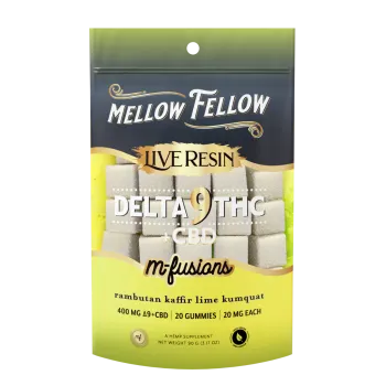 MELLOW FELLOW GUMMIES|LIVE RESIN D9THC+CBD M-FUSIONS|20MG/20P|6CT|RAMBUTAN KAFFIR LIME KUMQUAT