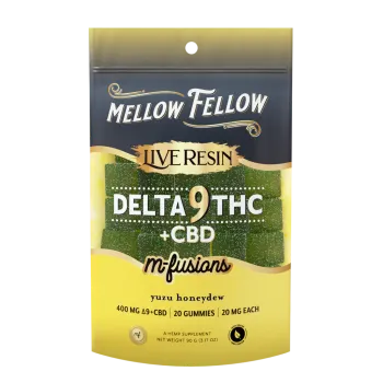 MELLOW FELLOW GUMMIES|LIVE RESIN D9THC+CBD M-FUSIONS|20MG/20P|6CT|YUZU HONEYDEW