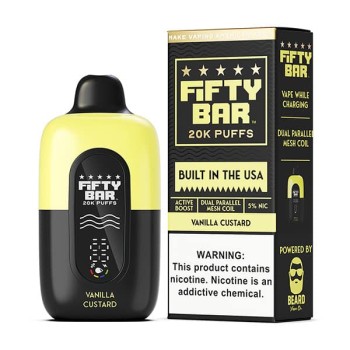 FIFTY BAR |NIXODINE| 20K PUFF|5CT BOX| VANILLA CUSTARD
