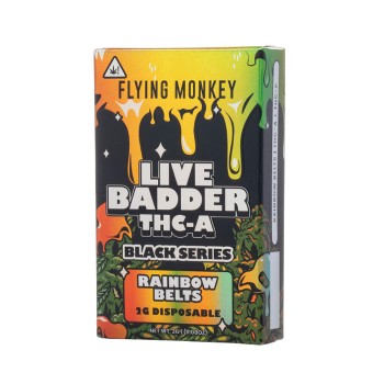 FLYING MONKEY DISPOSABLE|LIVE BADDER THC-A BLACK SERIES|2G|8CT|RAINBOW BELTS