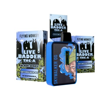 FLYING MONKEY DISPOSABLE|LIVE BADDER THC-A BLACK SERIES|2G|8CT|SKYWALKER OG