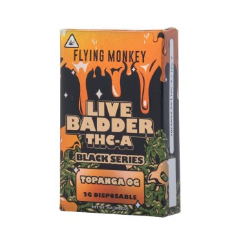 FLYING MONKEY DISPOSABLE|LIVE BADDER THC-A BLACK SERIES|2G|8CT|TOPANGA OG