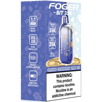 FOGER BIT|35K PUFF|5CT|ORANGE CRANBERRY LIME ICE