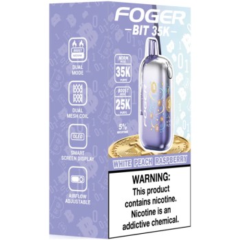 FOGER BIT|35K PUFF|5CT|WHITE PEACH RASPBERRY