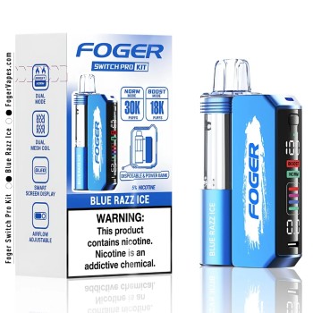 FOGER SWITCH PRO KIT| 30K PUFF|5CT|BLUE RAZZ ICE