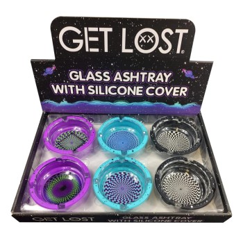 GLASS ASHTRAY W/ SILICONE 6CT.