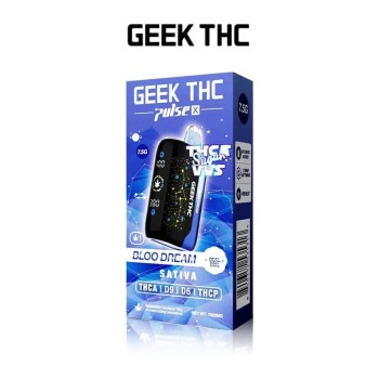 GEEK THC PULSE X DISPOSABLE|THCA SUGAR VVS|THCA+D9+D6+THCP| 7.5 G| 5CT| BLOOD DREAM