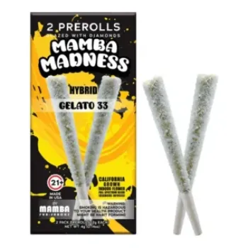MAMBA MADNESS | 4G PRE ROLL | 2PK GLAZED DIAMOND | 10CT | GELATO 33