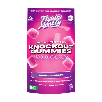 FLYING MONKEY GUMMIES|KNOCKOUT THCA+THCP+D9|500MG*20P|10CT|GRAPE GIGGLES