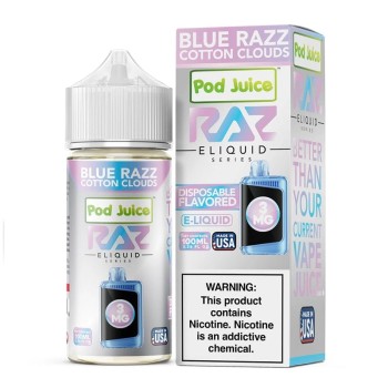 RAZ ELIQUID | 20MG | 30ML | SINGLE | BLUE RAZZ COTTON CLOUDS