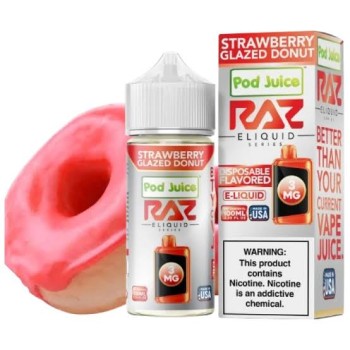 RAZ ELIQUID | 20MG | 30ML | SINGLE | STRAWBERRY GLAZED DONUT