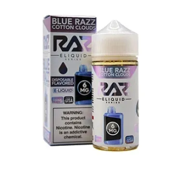RAZ ELIQUID 6MG 100ML | BLUE RAZZ COTTON CLOUDS