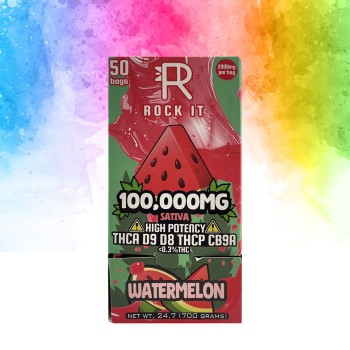 ROCK IT GUMMIES | 50CT JAR | THCA | D8 | D9 | CB9A | WATERMELON