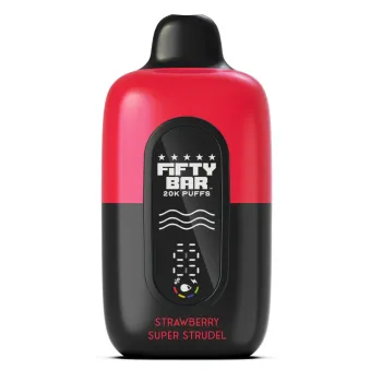 FIFTY BAR |NIXODINE| 20K PUFF|5CT BOX| STRAWBERRY VANILLA BLEND