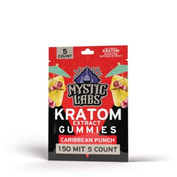 MYSTIC LABS GUMMIES | KRATOM EXTRACT150MIT | 5CT | CARRIBEAN PUNCH