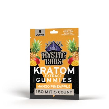 MYSTIC LABS GUMMIES | KRATOM EXTRACT150MIT | 5CT| MANGO PINEAPPLE