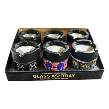 GLASS ASHTRAY BIG 6CT BOX