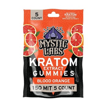 MYSTIC LABS GUMMIES | KRATOM EXTRACT150MIT | 5CT| BLOOD ORANGE