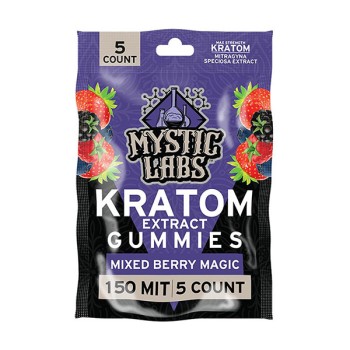 MYSTIC LABS GUMMIES | KRATOM EXTRACT150MIT | 5CT | MIXED BERRY MAGIC