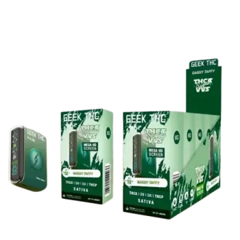 GEEK THC PULSE X DISPOSABLE|THCA SUGAR VVS|THCA+D9+D6+THCP| 7.5 G| 5CT| GASSY TAFFY
